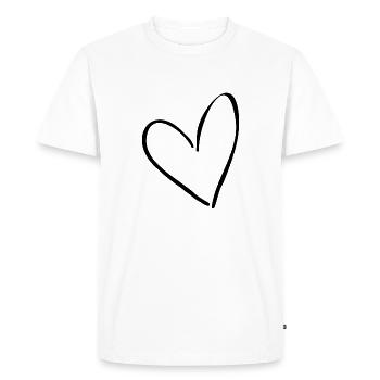 Structuration simple du cœur - T-shirt Premium bio Homme - blanc - Devant - Nico (187cm)