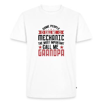 Some people call me mechanic grandpa car mechanic - T-shirt Premium bio Homme - blanc - Devant - Nico (187cm)
