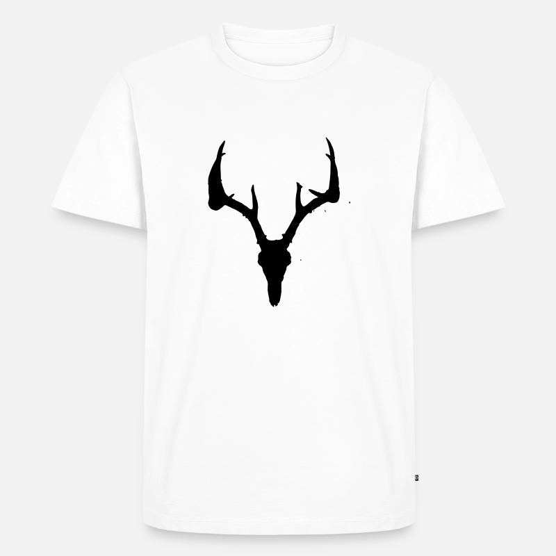 Black Deer - Männer Premium Bio T-Shirt - Weiß