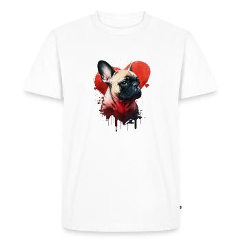 Amour bouledogue mignon cadeau chien - T-shirt Premium bio Homme - blanc - Devant - Nico (187cm)