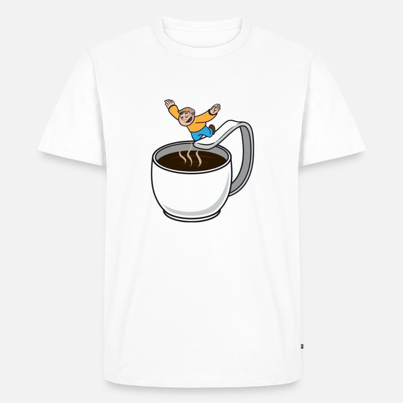 coffee dive - Männer Premium Bio T-Shirt - Weiß