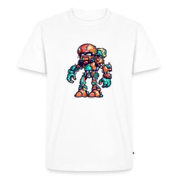 Des robots en armure futuriste colorée - T-shirt Premium bio Homme - blanc - Devant - Nico (187cm)