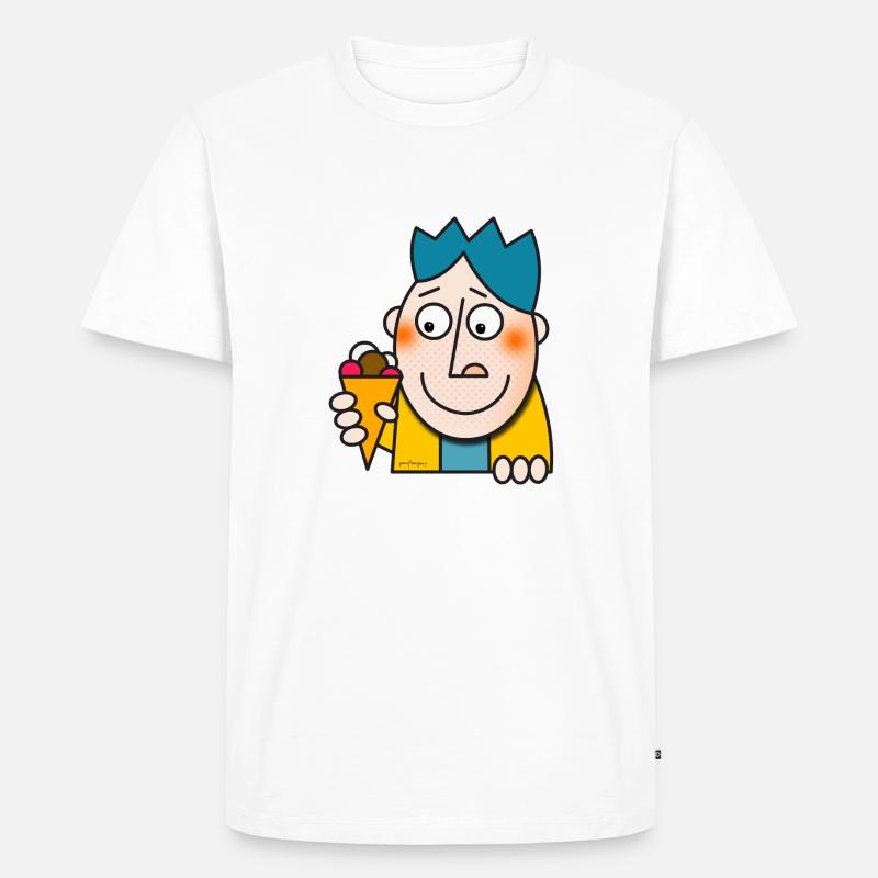"Eiscreme" - Männer Premium Bio T-Shirt - Weiß