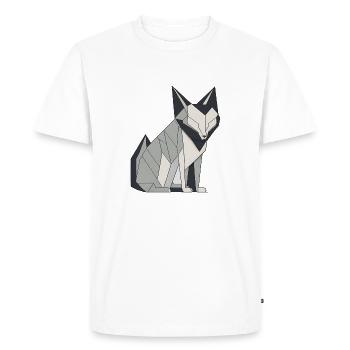 Chat géométrique - T-shirt Premium bio Homme - blanc - Devant - Nico (187cm)