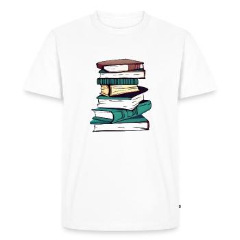 Lecture Livre Amateur Cadeau Livres Lecteur Livre - T-shirt Premium bio Homme - blanc - Devant - Nico (187cm)
