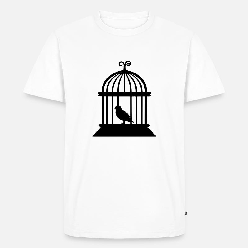 Vogelbauer - Männer Premium Bio T-Shirt - Weiß