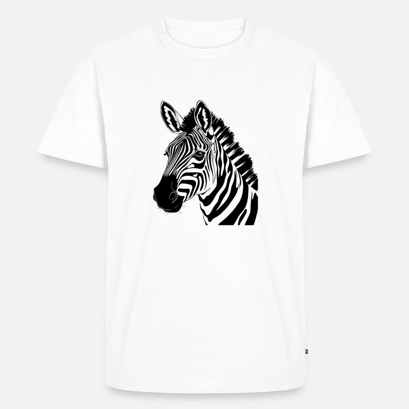 zebra kopf - Männer Premium Bio T-Shirt - Weiß