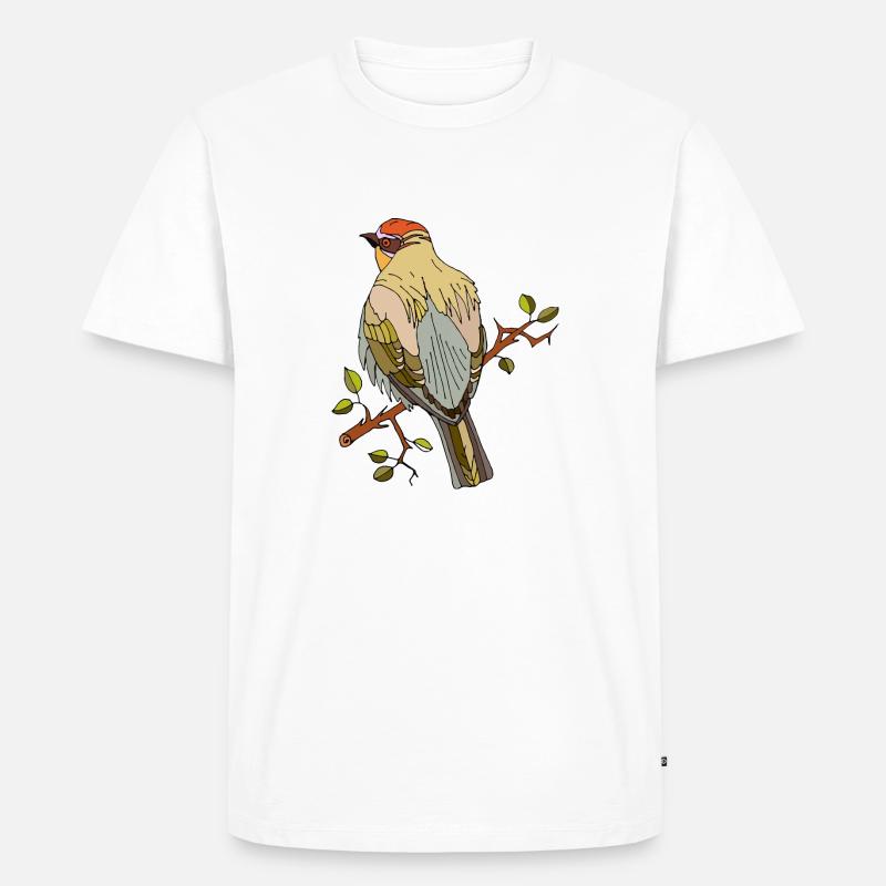 Bunter Vogel - Männer Premium Bio T-Shirt - Weiß