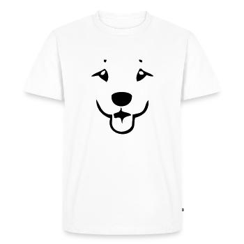 Visage de chien de dessin animé mignon - T-shirt Premium bio Homme - blanc - Devant - Nico (187cm)