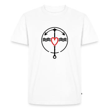 Ahoy, Ahoy, maritime, voile, capitaine, pêcheur - T-shirt Premium bio Homme - blanc - Devant - Nico (187cm)