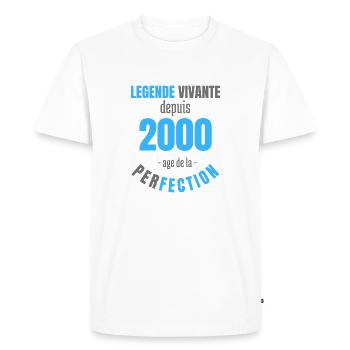 La légende vivante depuis 2000 - T-shirt Premium bio Homme - blanc - Devant - Nico (187cm)