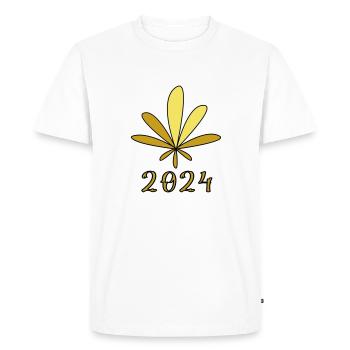 Feuille de chanvre - T-shirt Premium bio Homme - blanc - Devant - Nico (187cm)