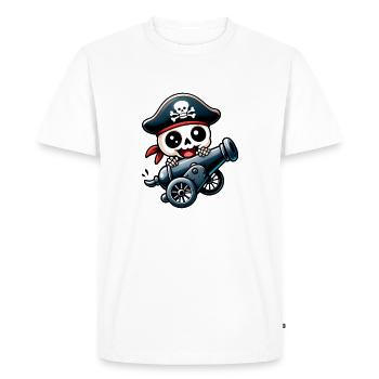 squelette pirate - T-shirt Premium bio Homme - blanc - Devant - Nico (187cm)