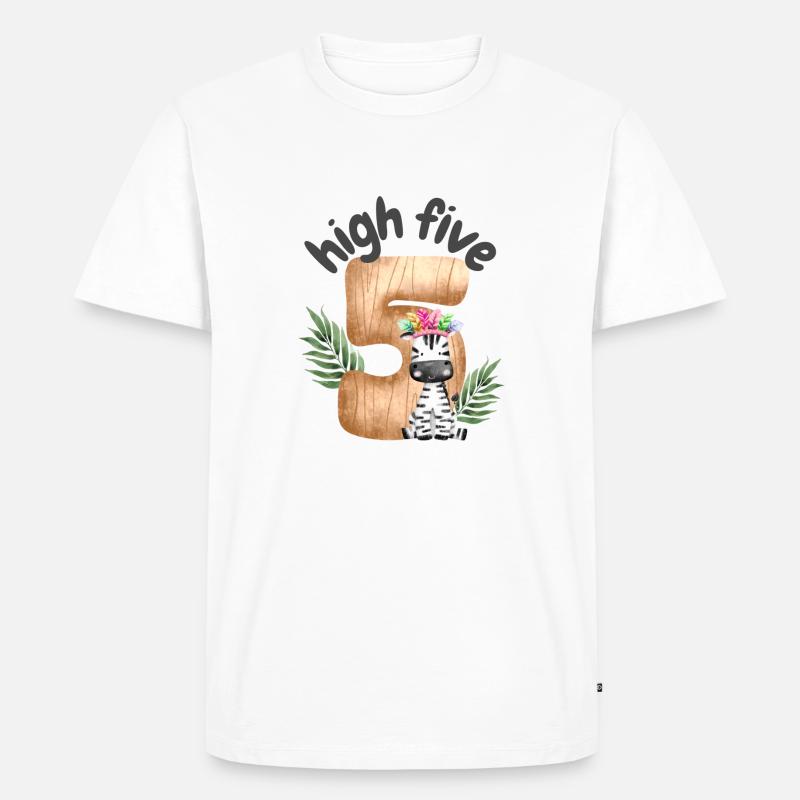 High Five Zebra Safari - Männer Premium Bio T-Shirt - Weiß