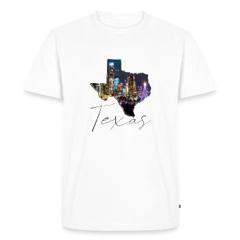 Austin Skyline au Texas Carte de l’État TX - T-shirt Premium bio Homme - blanc - Devant - Nico (187cm)