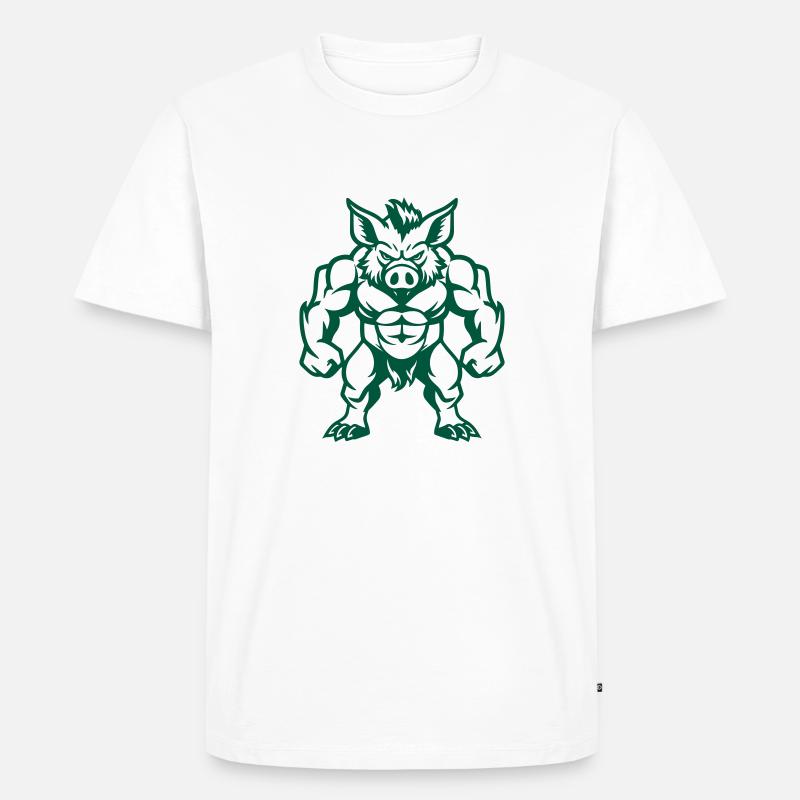 Wild Boar Comic - Men's Premium Organic T-Shirt - white