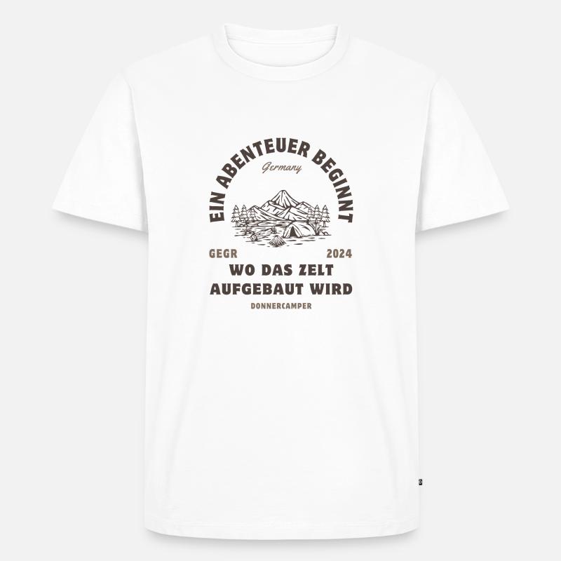 Ein Abenteuer beginnt da... - Männer Premium Bio T-Shirt - Weiß
