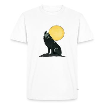 🌙🐺 Loup Solitaire – T-shirt Mystique & Nature - T-shirt Premium bio Homme - blanc - Devant - Nico (187cm)