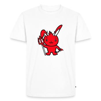 Bunny Devil Démon Mal Satan Enfer Trident Costume - T-shirt Premium bio Homme - blanc - Devant - Nico (187cm)