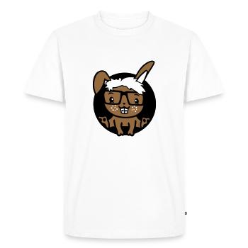 Bunny Nerd Geek Lunettes à monture de corne Hole Freak Intelligent - T-shirt Premium bio Homme - blanc - Devant - Nico (187cm)