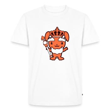 Lapin Roi Couronne Vieux Sceptre Souverain Chef - T-shirt Premium bio Homme - blanc - Devant - Nico (187cm)