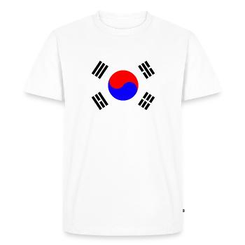 Süd Korea Flagge T-Shirt Geschenk Wappen Land - Men's Premium Organic T-Shirt - white - Front - Nico (187cm)