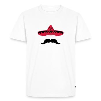 Mexican mustache hat 200 - Men's Premium Organic T-Shirt - white - Front - Nico (187cm)