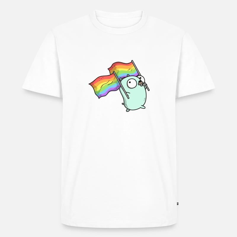 Pride Gopher - Männer Premium Bio T-Shirt - Weiß