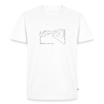 Le bonheur est une montagne - T-shirt Premium bio Homme - blanc - Devant - Nico (187cm)