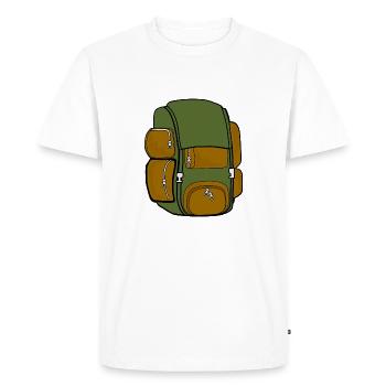 sac à dos - T-shirt Premium bio Homme - blanc - Devant - Nico (187cm)