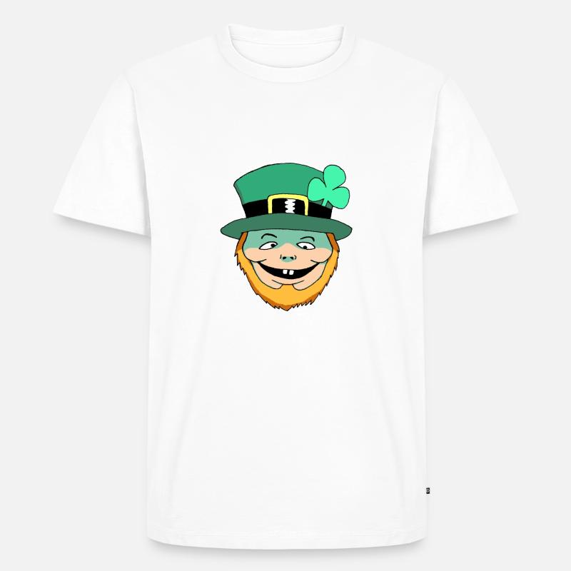 Der glückliche Kobold - Männer Premium Bio T-Shirt - Weiß