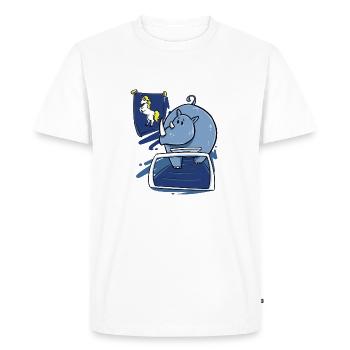 licorne drôle cadeau de Noël rhinocéros rhinocéros - T-shirt Premium bio Homme - blanc - Devant - Nico (187cm)