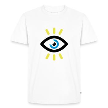 SYMBOLE OEIL OUVERT - T-shirt Premium bio Homme - blanc - Devant - Nico (187cm)