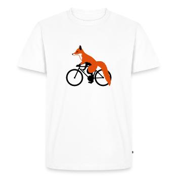 fox on bicycle - Men's Premium Organic T-Shirt - white - Front - Nico (187cm)