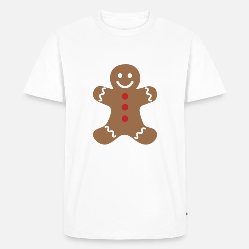 Lebkuchenmann - Männer Premium Bio T-Shirt - Weiß