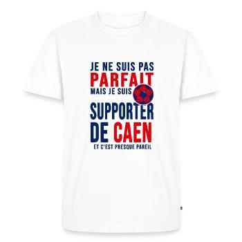 supporter football Caen Cadeau foot caennais - T-shirt Premium bio Homme - blanc - Devant - Nico (187cm)