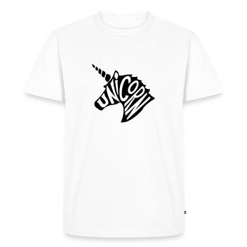 Unicorn black and white - Men's Premium Organic T-Shirt - white - Front - Nico (187cm)