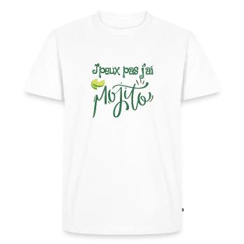 J'peux pas j'ai mojito - T-shirt Premium bio Homme - blanc - Devant - Nico (187cm)