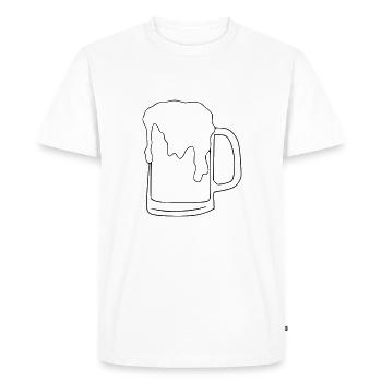 Fête de dessin de bière Célébrez le noir - T-shirt Premium bio Homme - blanc - Devant - Nico (187cm)