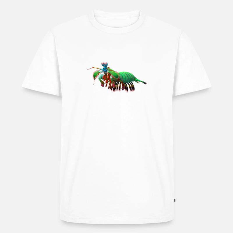 Mantisgarnelen - Männer Premium Bio T-Shirt - Weiß