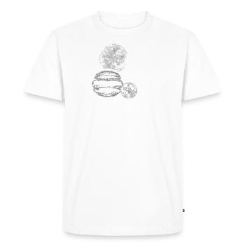 Astronaut with planetary balloons - Space Design - Men's Premium Organic T-Shirt - white - Front - Nico (187cm)