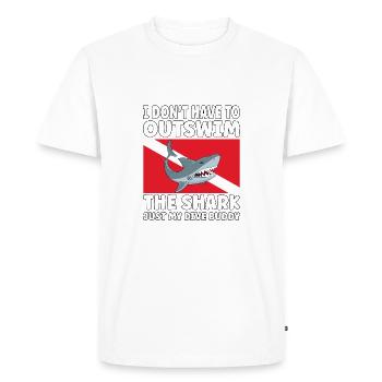 Plongée sous-marine amusante – Citation de Outswim the Shark - T-shirt Premium bio Homme - blanc - Devant - Nico (187cm)