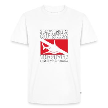Plongée sous-marine amusante – Citation de Outswim the Shark - T-shirt Premium bio Homme - blanc - Devant - Nico (187cm)