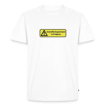 Scientific experiment in progress - Men's Premium Organic T-Shirt - white - Front - Nico (187cm)