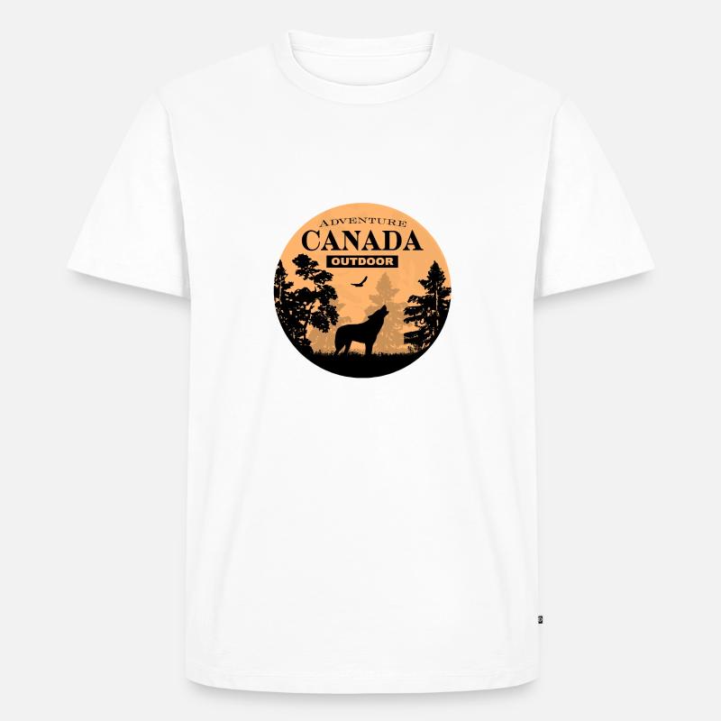Canada - Wolf - Männer Premium Bio T-Shirt - Weiß