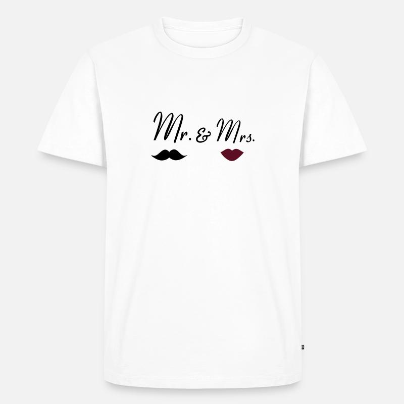 mr_mrs_2 - Männer Premium Bio T-Shirt - Weiß