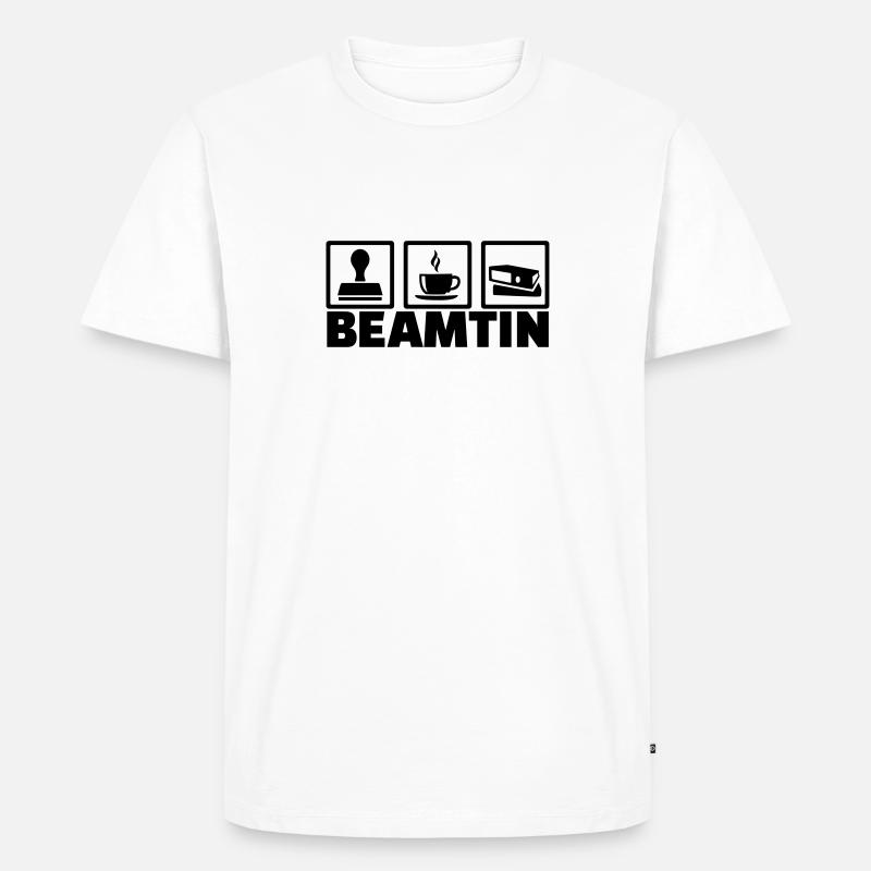Beamtin - Männer Premium Bio T-Shirt - Weiß