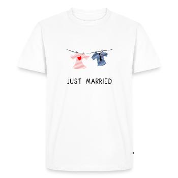 JUST MARRIED. MARRIED. LONG LIVE THE MARYS - Men's Premium Organic T-Shirt - white - Front - Nico (187cm)