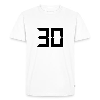 30 YEARS. 30. 30th ANNIVERSARY. 30 YEARS ANNIVERSARY - Men's Premium Organic T-Shirt - white - Front - Nico (187cm)
