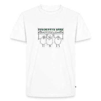 Pas de pays sans paysans - T-shirt Premium bio Homme - blanc - Devant - Nico (187cm)